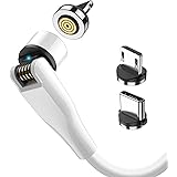 Terasako Magnetic Fast Charging Cable 4-Pack [3ft/3ft/6ft/6ft], 3A Phone Charger Cable with Data Transfer and LED Light, 360°