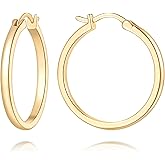 14K Gold Earrings for Women 14K Gold Hoop Earrings for Women Gold Hoops Earring for Womens Hoop Clean Rounded Silhouette Womens Hoops Earring 20/25/30/40 MM