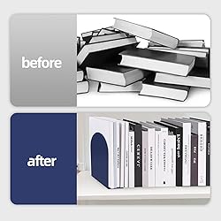 Metal Book Ends, Bookends for Shelves, Blue Book