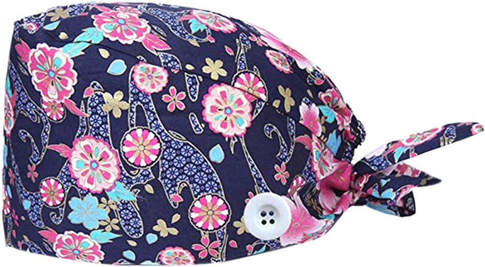 Watonic Button Work Hat Scrub Cap Doctor Nurse Surgical Medical Uniform