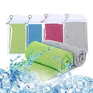Ulikey Koelende handdoek, 4 stuks, 30 x 100 cm, sporthanddoek ultralicht koeldoek, sneldrogend reishanddoek, microvezel…