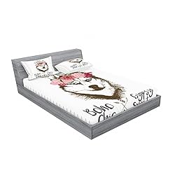 Ambesonne Aztec 2 Pack Fitted Sheet & Pillow Sham