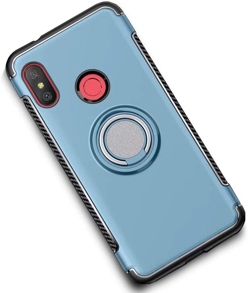 LAGUI Case Compatible for Xiaomi Mi Mix 3, Magnetic Car Mount dedicated Double Layer Cover with finger Ring Holder, navy blue