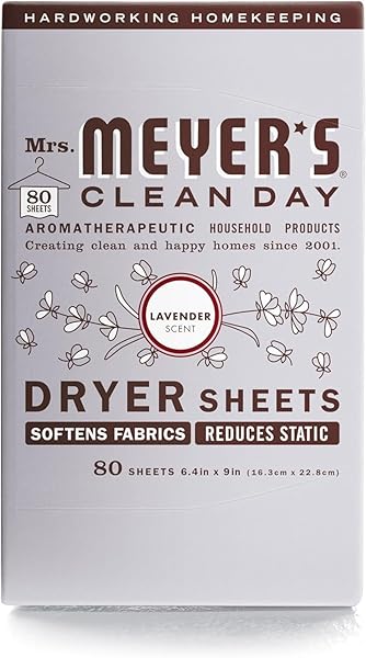 MRS. MEYER’S CLEAN DAY DRYER SHEETS LAVENDER, 80 CT
