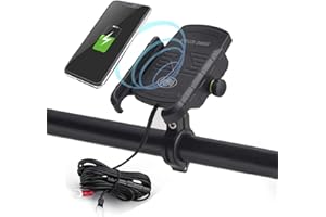 iMESTOU Motorcycle Wireless Charger Phone Mount Waterproof Handlebar Qi Charging Phone Holder 360 Rotatable for 3.5-6.8 Inch 