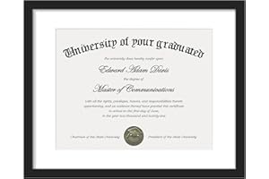 upsimples 11x14 Diploma Frame with Clear Plexiglass, Displays 8.5 x 11 Certificate Frame with Mat or 11x14 Picture Frame without Mat for Document Degree, Black, 1 Pack