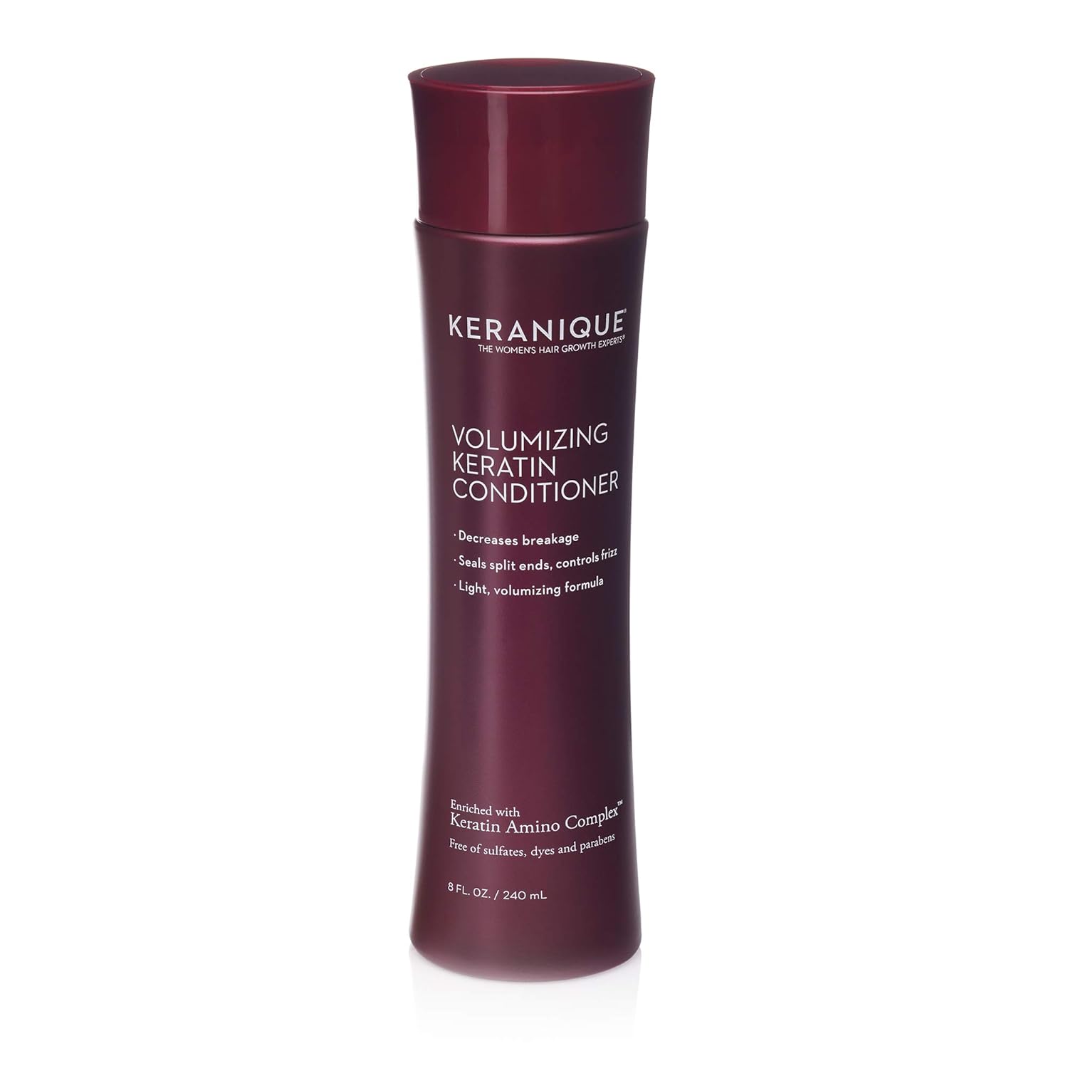 Keranique Volumizing Keratin Conditioner for Thinning Hair, Hair Regrowth | Keratin Amino Complex, Free of Sulfates, Dyes and Parabens, 8 Fl Oz: Beauty