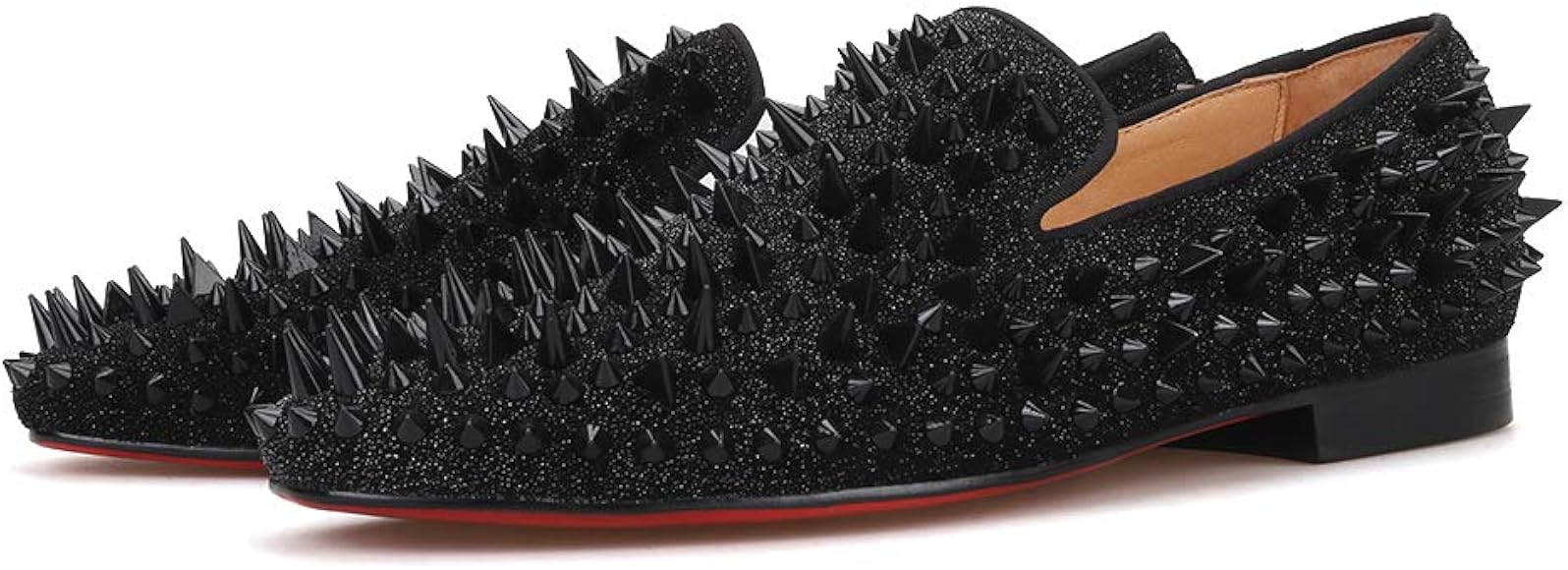 spiked loafers black