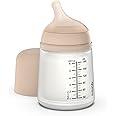 Suavinex Zero Zero Anti Colic Baby Bottle, No 1 Spanish Baby Bottle Brand, Minimizes Bottle Rejection & Nipple Confusion, Perfect for Breastfeeding Babies, Adaptable Flow, 6 oz, Light