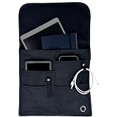 SO~MINE Airplane Pocket Organizer | Tray Table Cover | In Flight Seat Back Organizer Bag | Commuter Essential Travel Bag | Media Pouch For Flying | Travel Gift | Attaches To Luggage (Black)
