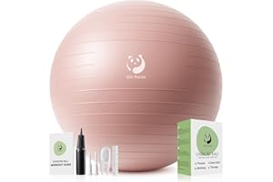 Slim Panda Anti-Burst Exercise Ball - Heavy Duty Stability Ball for Yoga & Fitness - Non-Slip Yoga Ball for Core Training & P