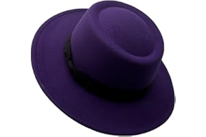 Willheoy Fedora Hats for Women Flat Top Hat for Men Pork Pie Hat Wide Brim Church Hat Boater Trilby Cap