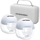 NICEGREEN Life Wearable Breast Pump S21, Breast Pump Hands Free with Carrying Bag, Electric Portable Wearable Breastfeeding Pump with 3 Modes &amp; 12 Levels, 24mm, 2 Pack Blue