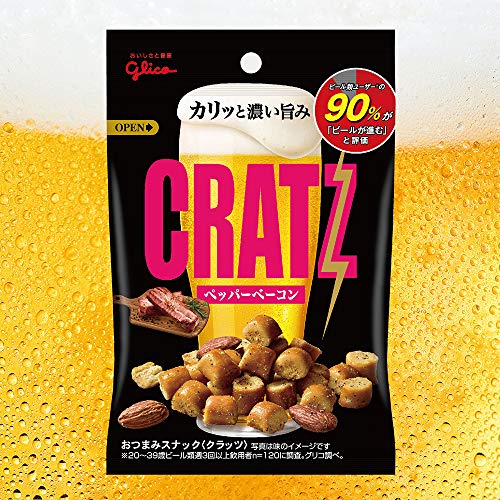 Glico - CRATZ Pepper Bacon Flavored Pretzel Snack (42g x 10 Pieces