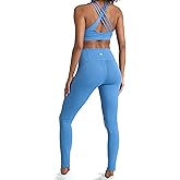 POPSUGAR 2 Piece Workout Sets for women, High Waist Leggings and Sports Bra Yoga Set Matching Gym Pilates Running Work Outfit
