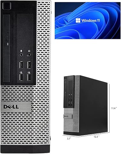 Dell Window 11 Pro Optiplex Core i5 Desktop Small Form Tower PC 8GB 120GB SSD