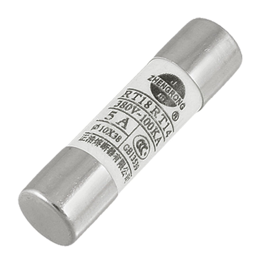 sourcingmap 5pcs 10 x 38mm Ceramic Tube Cylindrical Fuse Links 380V 5A