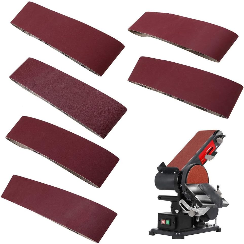12-Pack 4 x 36" Sanding Belt, DeSS Aluminum Oxide Sander Belts 2 Each of 80 120 150 240 320 400 Grits (4x36 inch) - - 