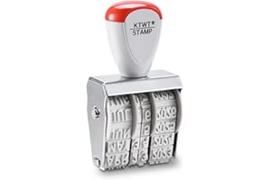 KTWT 1.5" Rubber Stamp Line Dater, Date Stamp, Office Stamp, Rotating Stamp 3/16" (5mm)