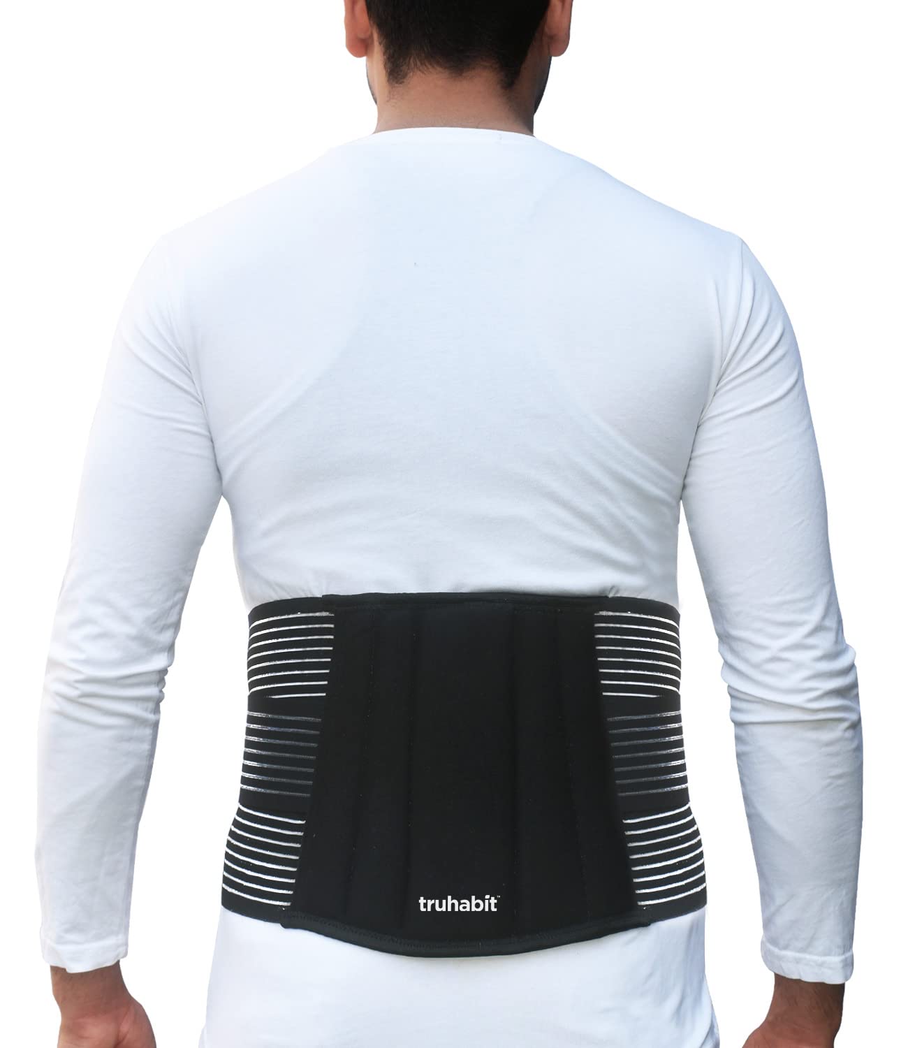 TruHabit Metal Lumbar Sacral Belt Back Pain Belt for Back Pain Relief, Back Support Belt & Lumbar Support Belt Back Belt,Dual Adjustable Back Pain Relief Products Waist Belt for Women Men (Large)