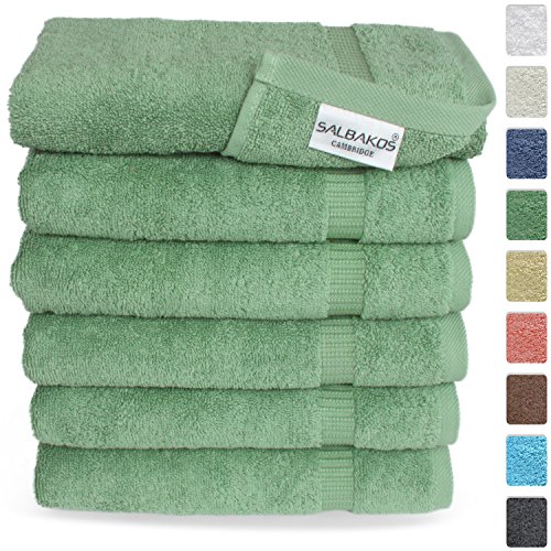 Buy SALBAKOS Cambridge Hand Towels for Bathroom White Cotton 6 Bulk