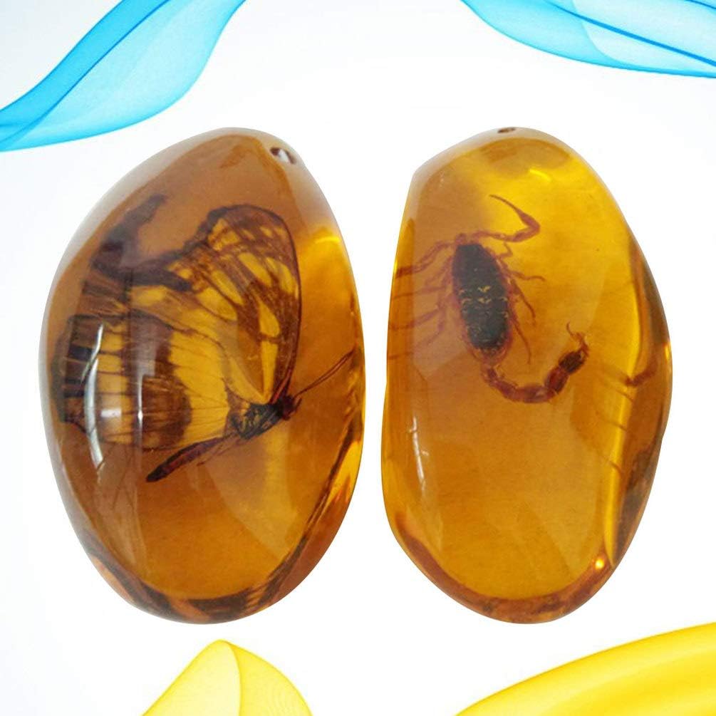 4pcs Amber with Insects Samples Stones Crystal Specimens Specimen Amber Pendant DIY Jewelry Pendant (Random Color) - Image 5