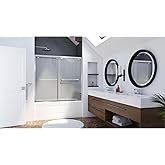 DreamLine Encore 56-60 in. W x 58 in. H Semi-Frameless Bypass Sliding Tub Door in Chrome with Frosted Glass