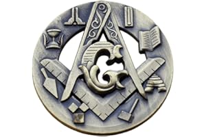 Joygulls Masonic Challenge Coin Symbolic Square & Compass Masonic Auto Emblem