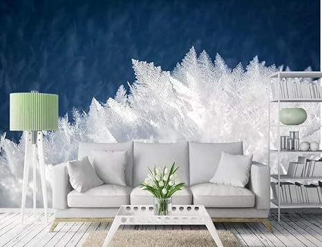 Amazon Bosakp 大規模なカスタム壁紙3dさわやかな美しい部分的なスノーフレークモダンなクローズアップhd Tv背景の壁3d壁紙 400x280cm 壁紙
