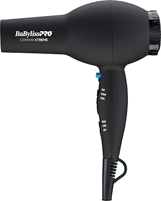 BaBylissPRO Ceramix Xtreme Hair Dryer, 2000-Watt Professional Blow Dryer with Concentrator Nozzle, 6 Heat/Speed Settings, For All Hair Types
