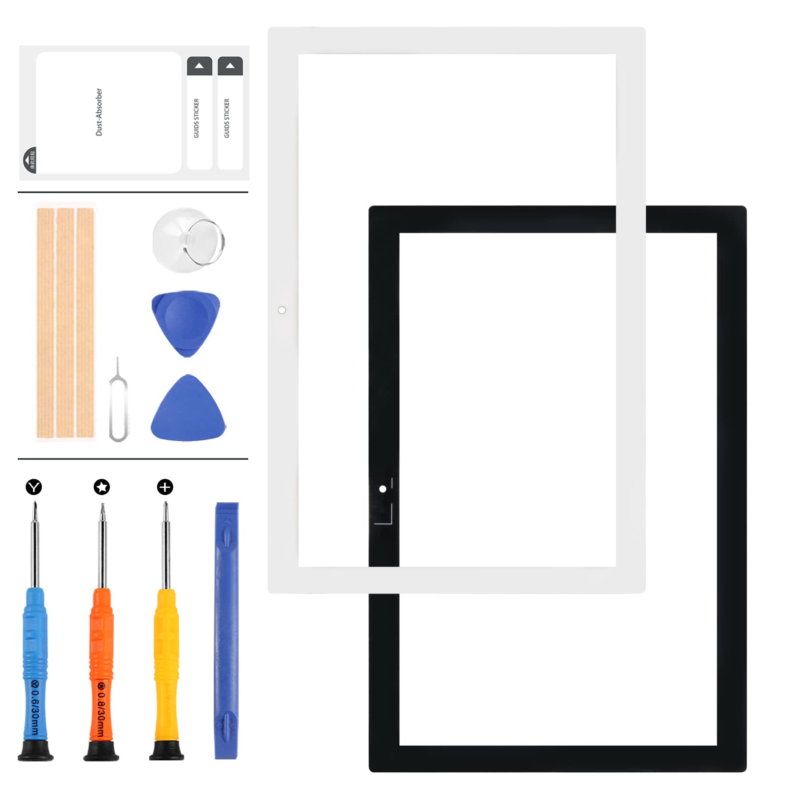LADYSON Screen Replacement For Samsung Galaxy Tab A7 10.4 2020 T500 T505 Front Outer Glass Sensor Panel Lens Kits with Free Repair Tools (Not LCD and Touch Screen Digitizer) (White)