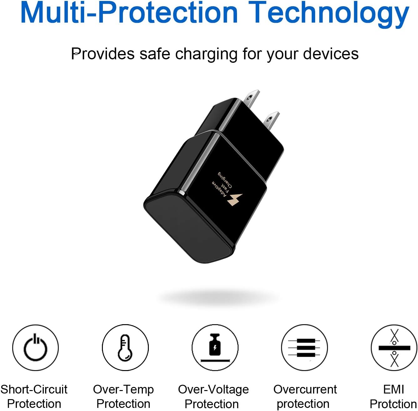 Adaptive Fast Wall Charger kit for Samsung Galaxy S8/S8 Plus/ S9/ S9 / S10/ S10 Plus/Note 8/ Note 9/Note 10, USB Type-C Cable True Digital Adaptive Fast Charging (2Wall Charger + 2 USB Cable 6.6FT)