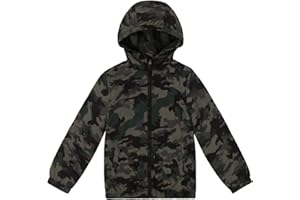 SNOW DREAMS Boys Waterproof Rain Jacket Windbreaker Lightweight Coat Kids Raincoat Outerwear