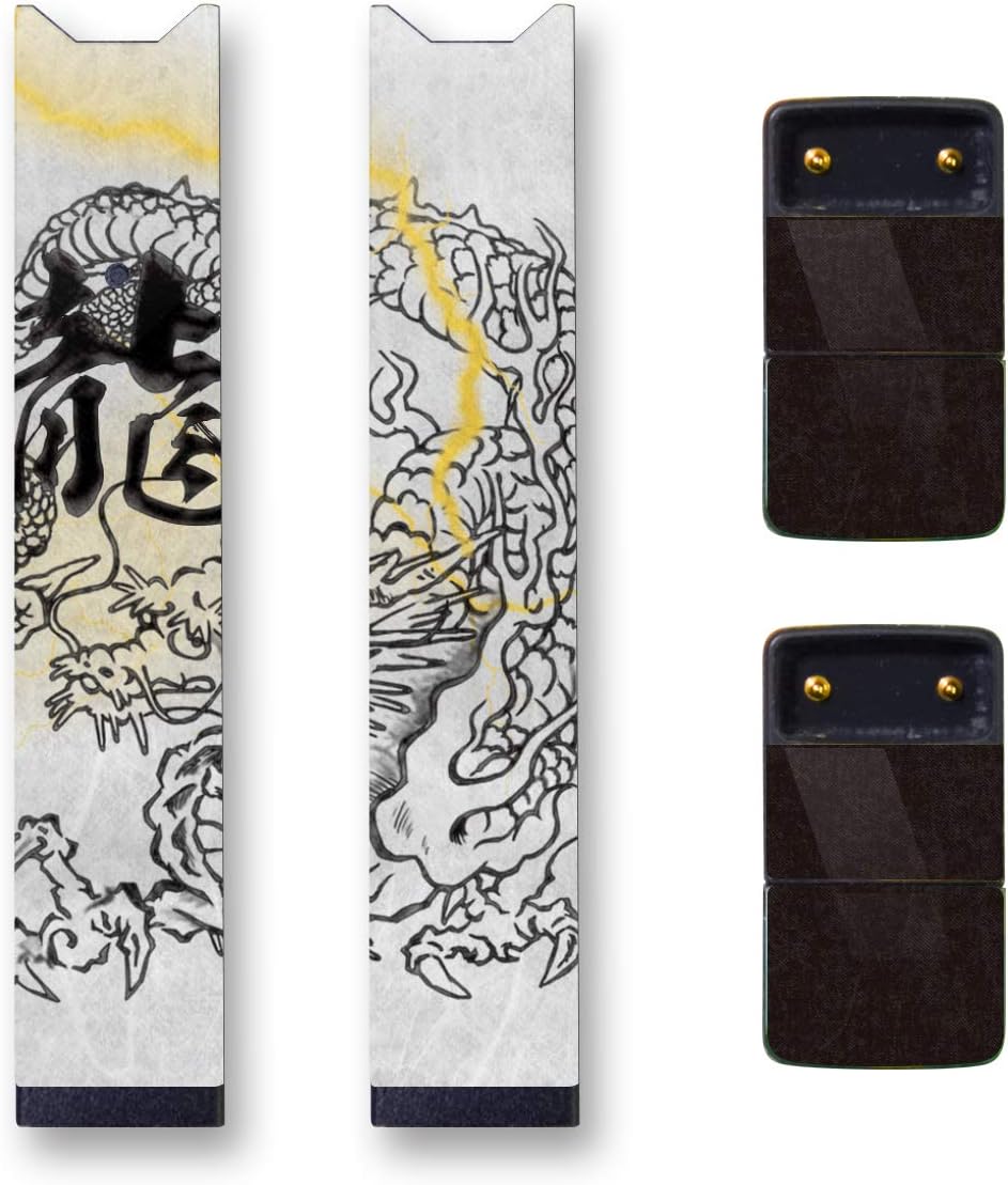 Biijo Japan Juul Skin - 2 Pack - Wrap for juul Accessories Sticker Sushi Kanji Tattoo UKIYOE (Ryu)