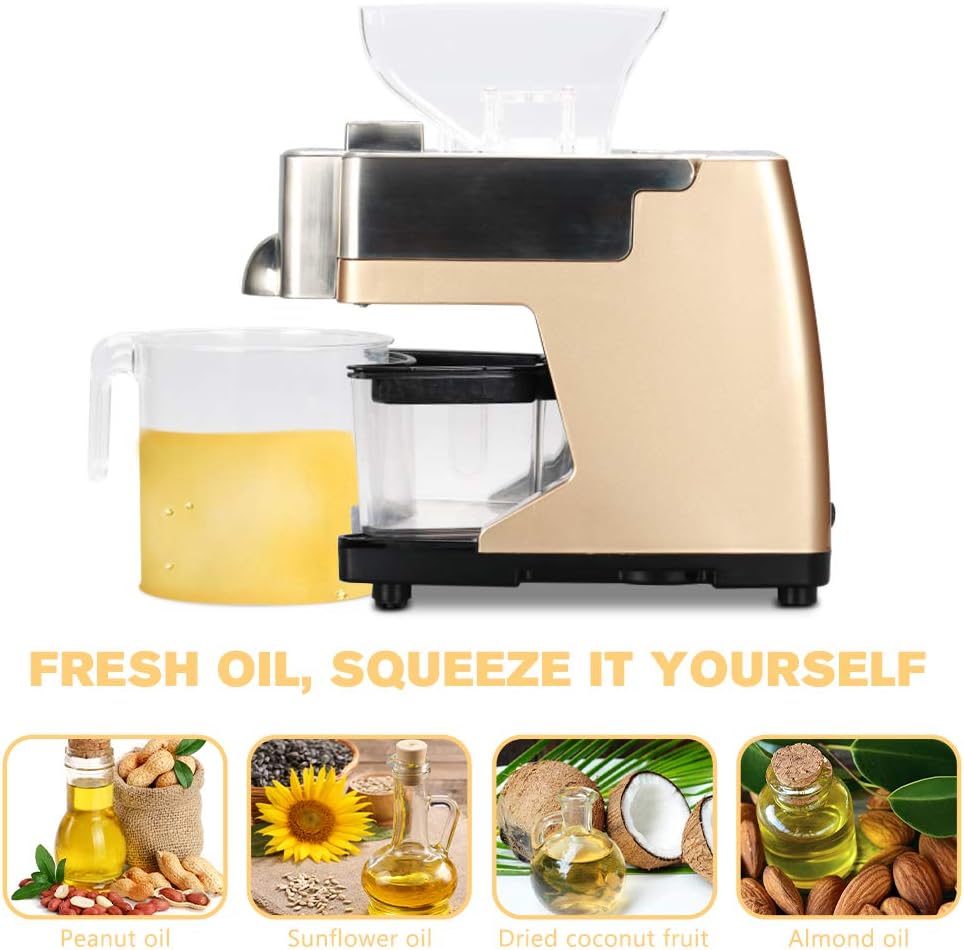 SEAAN Oil Press Machine Cold/Hot Press Automatic Oil Extractor Organic Oil Expeller Commercial Grade 304 Stainless Steel Oil Press Machine