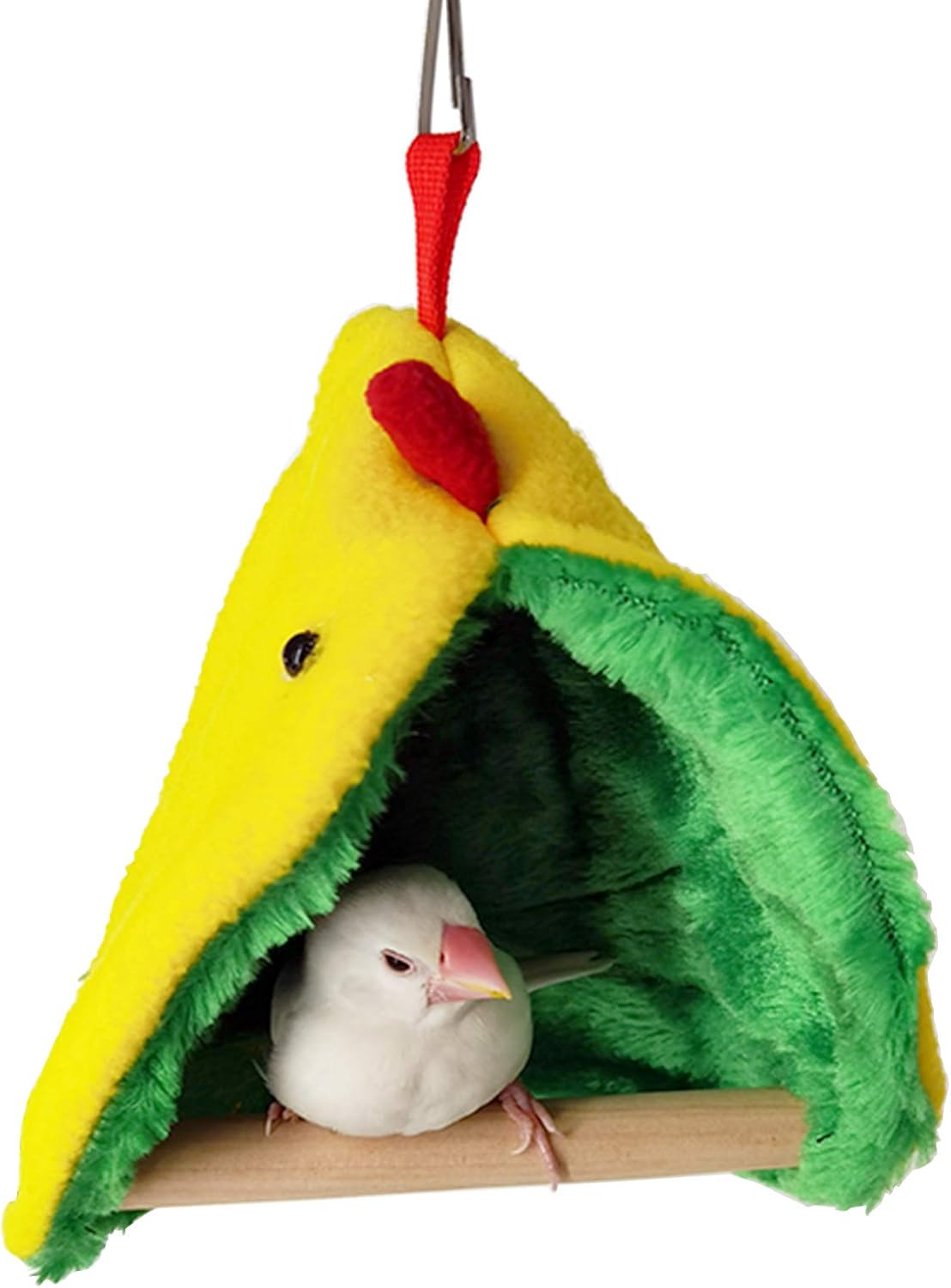 Winter Warm Bird Hammock Tent Parrots Hanging Nest Shed Hut，Small Birds Soft Plush Sleeping Bed Hideaway Cave for Parakeets Cockatiels Conures Lovebirds Finch，Cute Birdcage Perch Stand Swing Toy : Pet Supplies