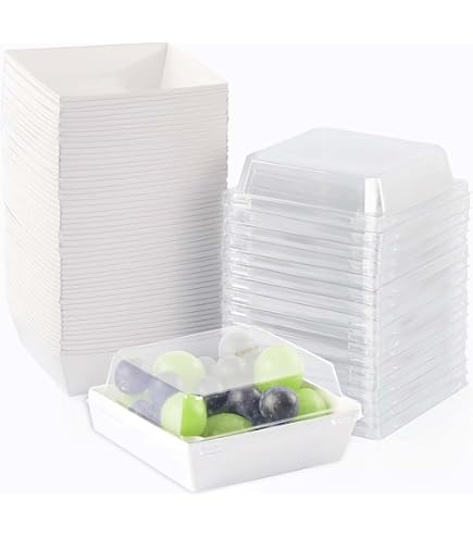 30 Pcs Clear Plastic Mini Cake Boxes – 4.3x4.3x2.5 Inch Small Dessert Containers For Cupcakes, Muffins, Cookies, Wedding Favors