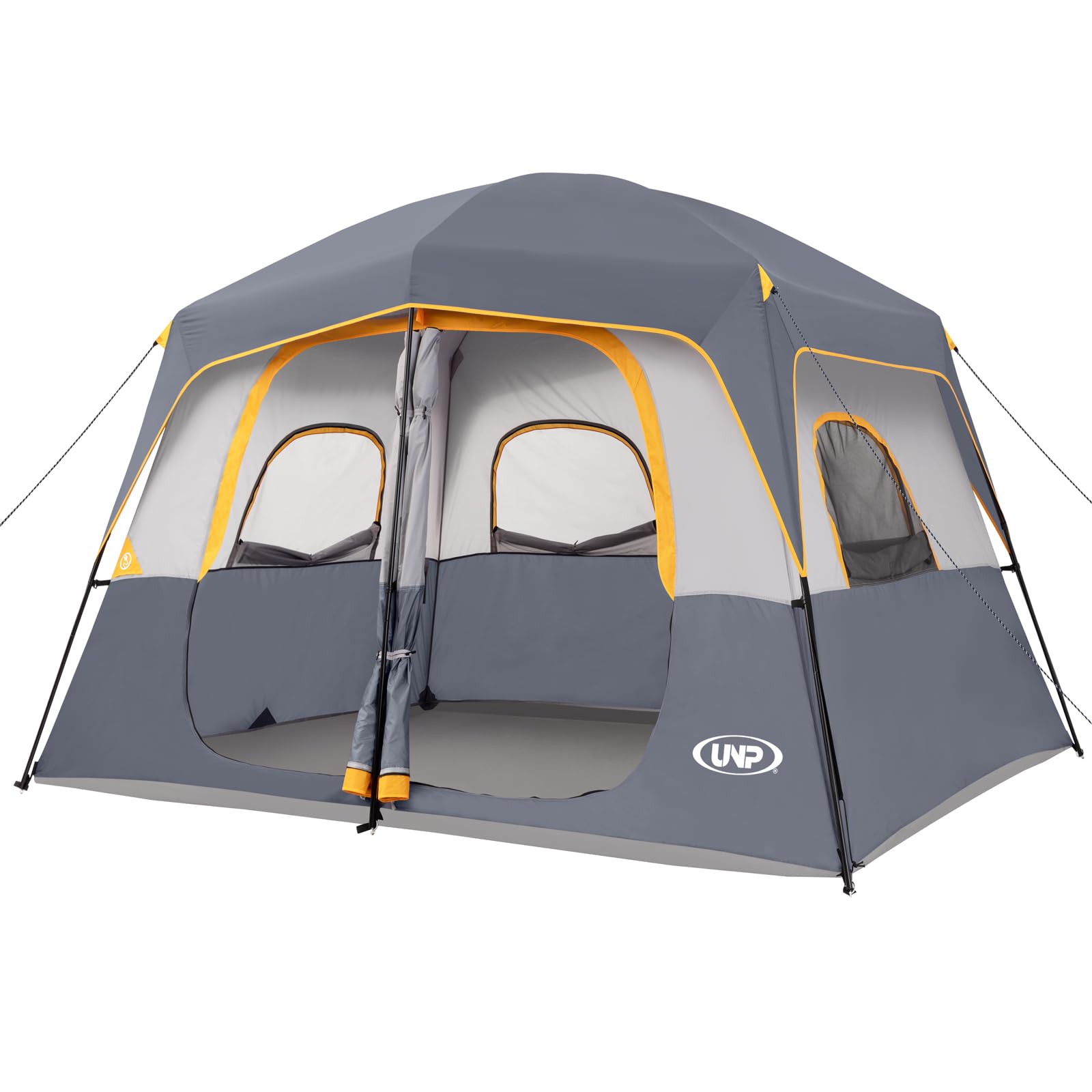 UNP 2/4/6/8 Person Tent, Portable Cabin Tent, Camping Tent 4-Person Easy Set Up, Waterproof with Top Rainfly for Outdoor Camping/Hiking