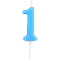 Birthday Candle Numbers, Dobmit Cute Blue Birthday Candle Number 1