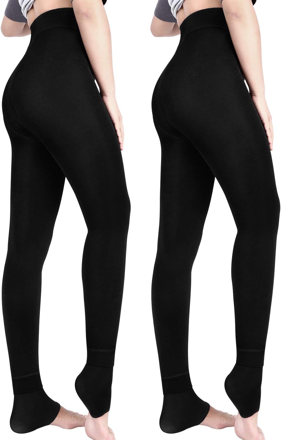 Aiglam Fleece Lined Leggings Womens, 2 Pack Winter Leggings Women Thermal Leggings High Waisted Warm Thick Super Soft Opaque Slim Leggings Pant