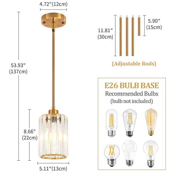 3 PACK BRUSHED GOLD PENDANT LIGHTS KITCHEN ISLAND, MODERN CRYSTAL PENDANT LIGHTING OVER ISLAND KITCHEN LIGHT FIXTURES HALLWAY CEILING LIGHTS ADJUSTABLE HANGING PENDANT LIGHT FOR BATHROOM FOYER