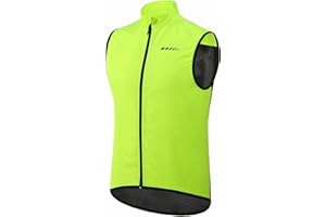 qualidyne Men’s Lightweight Windproof Cycling Vest, Full-Zip Sleeveless Bike Gilet with Breathable Mesh Back