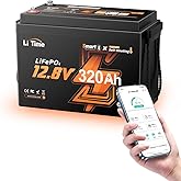 Litime 12V 320Ah Mini Self-Heating Lithium LiFePO4 Battery, Max 15000 Deep Cycles Battery, Bluetooth & 2 Heating Mode.