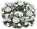 Silver Ribbon Christmas Advent Wreath - Advent Wreaths Season Centerpiece Décor - Advent Candle Holder and X-mas Candles Decorations - Advent Calendar Season Decoration