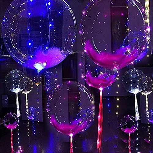 Party Bubble Balloon, 10PCS 18inch Glow In The Dark LED Transparent BoBo Balloon Flashing Colorful Light For Wedding Birthday New Year Party Decoration, Fillable with Helium - Lasts 72 hours