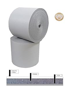 US ENERGY PRODUCTS Reflective White Foam Insulation Heat Shield Thermal Insulation Shield Vapor Barrier 48"x20ft (80 SQFT) 1/4inch Thick