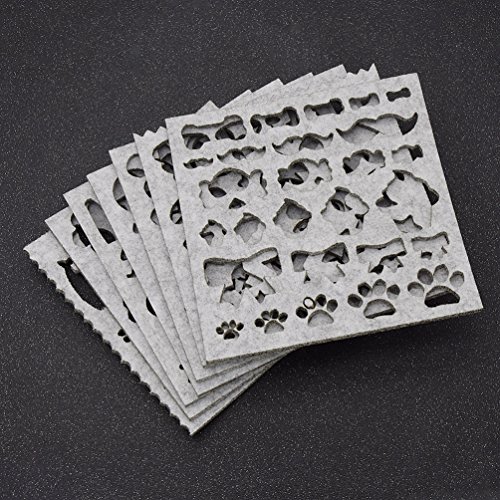 BetterUS Lovely Design DIY Needle Felt Applique Mold Hand Embroidery Stencil Tool For Felting Needle Projects 7Pcs Set - Thumbnail 5