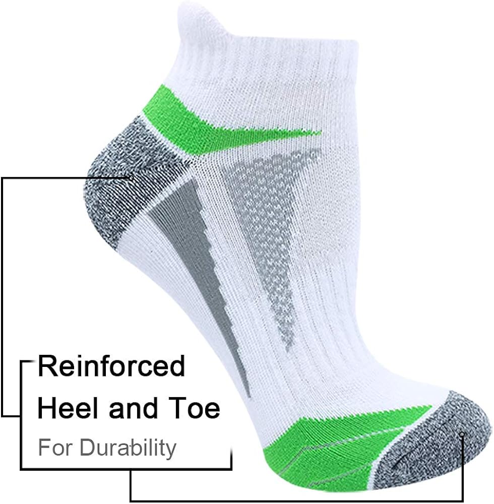 AKOENY Women's Performance Athletic Running Socks, White, Size 9-11, 6 Pack: Clothing