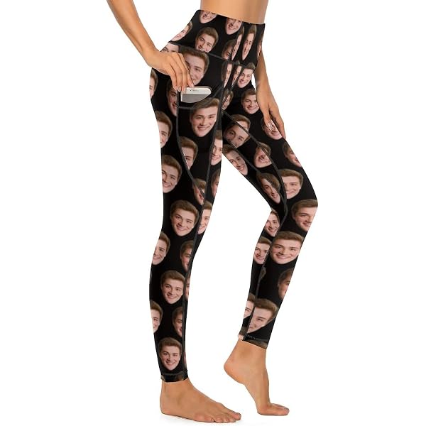 Bolaz Custom Personalized Yoga Pants Leggings - Add Your Own Face Photo Picture, High Waist Stretchy - View #5