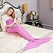 Yeahbeer Mermaid Tail Blanket, Warm and Soft with Scales Pattern for Adult Snuggled Upon the Sofa in Sweet Night (71